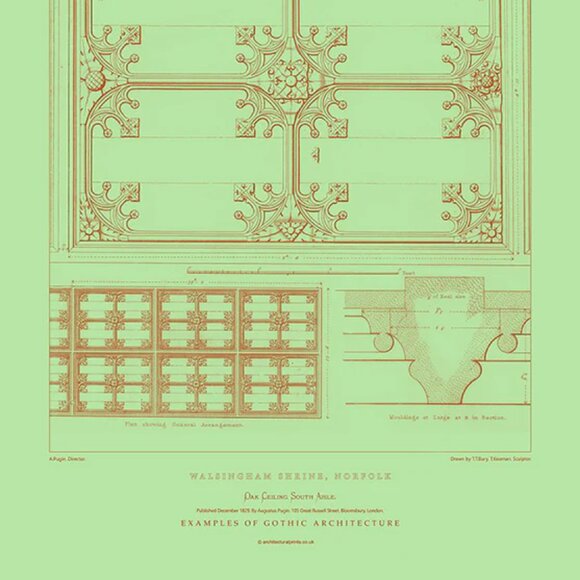 Architectural Print: Walsingham Shrine Oak Cieling / Size A2 - Picture 3 of 5